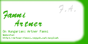 fanni artner business card